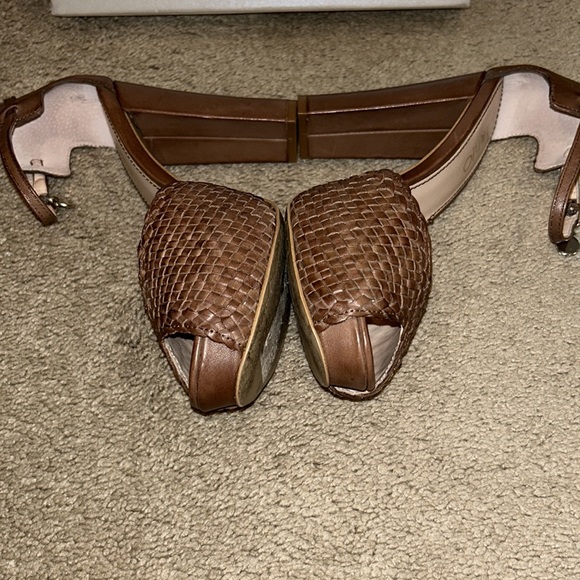 LIU-JO Italian Brown Woven Leather Platform sandal size 38 - Picture 3 of 8